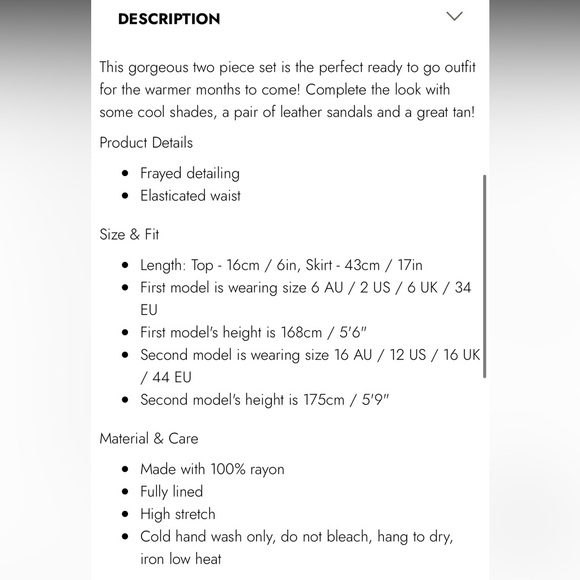 NWT Showpo Outside the Line two piece skirt set, size US 2 - Picture 4 of 9